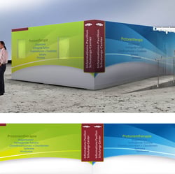 Fassadengestaltung PSI Info-Pavillon Villingen Argau