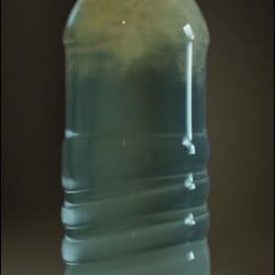 3d bottle fluid particles sim
