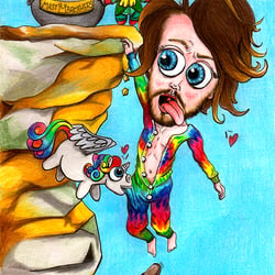 CARTOON mit Tusche und Polychromos