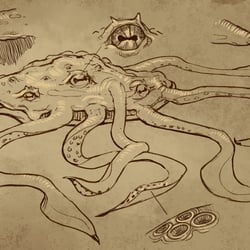 Anatomical-sketch sea-creature