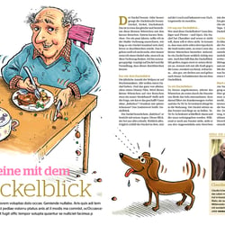 Illustration für Glosse. Zeitschrift: Partner Hund