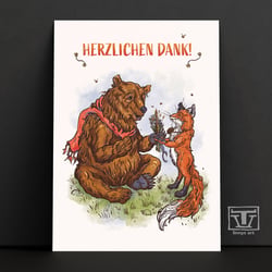 Grusskarte „Danke“ – Linnys-Art