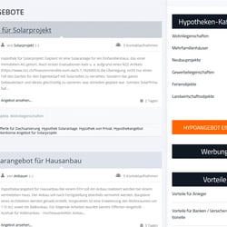 Hypothekenauktion: Die Angebote werden gelistet