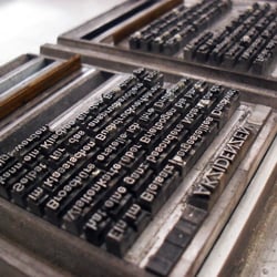 Ein fertig gesetzter Text – gesetzt wurde in 8p Folio mager