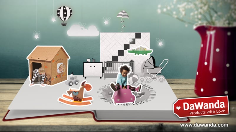 DaWanda TV Spot – animiertes PopUp Buch