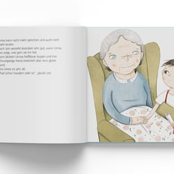 Kinderfachbuch über Altenheime, »Jori, Urma und Herr Brause«, Mabuse-Verlag, Innenseiten