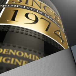 Weinflasche 3D Rendering Relief Label
