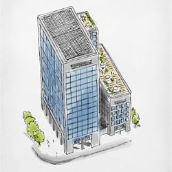 Frankfurt Maintor Gebäude – Eingangshallen Motiv  – 3×4 Meter