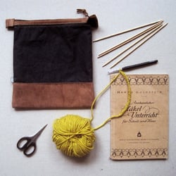 Tasche_upcycling Leder und gewachste Baumwolle