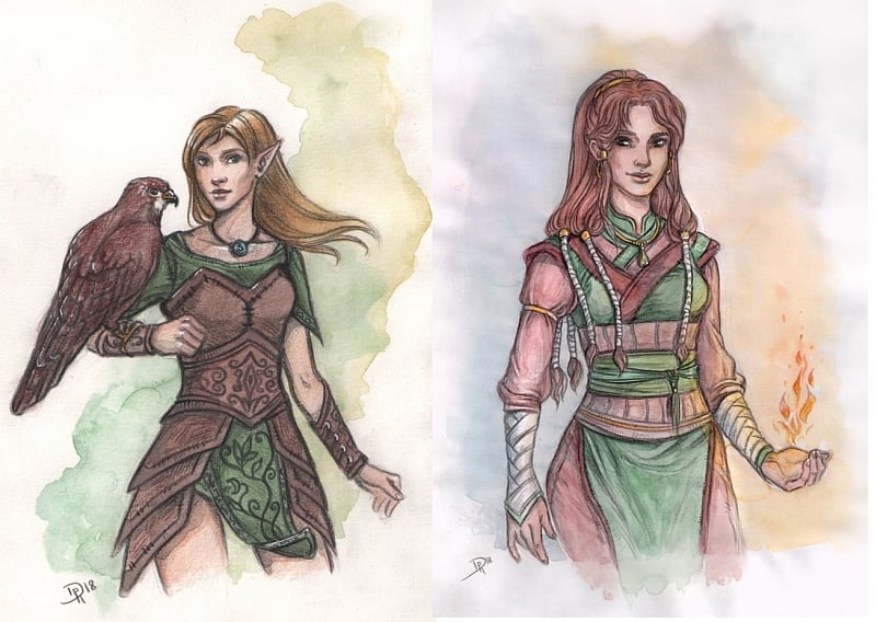 Aquarell & Buntstift