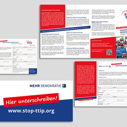 Logodesign: Europäische Bürgerinitiative gegen TTIP, Werbemittel