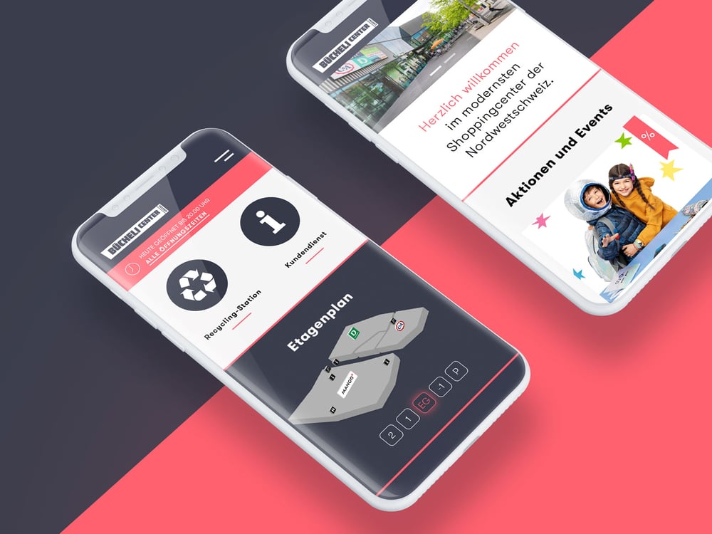 Responsive Webseite für das Shoppingscenter