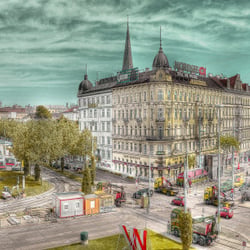 Panoramablick  Wiener Westbahnhof