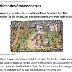 Was macht eigentlich ein Finanzminister? Eine Illustration für die KinderZeit.