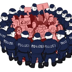 G20- Hamburger Kessel (taz, Juli2017)