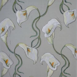 handgemaltes florales Dekorstoffmuster