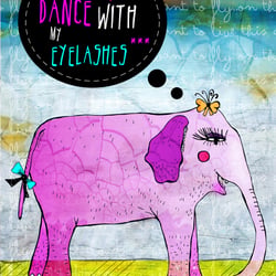 Elephant With Big Eyelashes, hand and digital illustration 2009