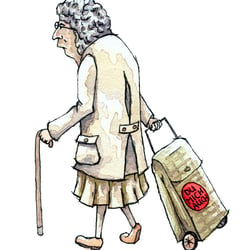 Schlecht gelaunte Oma
