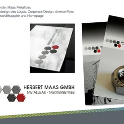 Kunde: Maas Metallbau Redesign des Logos, Corporate Design, diverse Flyer, Geschäftspapier und Homepage