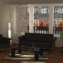 Wohnzimmer Modellierung, Texturieren, Rendering; Erstellt mit Autodesk 3D-Studio Max® 2017, gerendert mit Chaosgroup V-Ray® 3.5