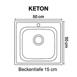 Küchenspüle Edelstahl Einbau 50 × 50 cm Komplettset