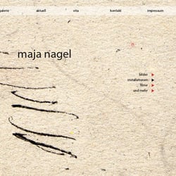Webseite Maja Nagel, Startseite