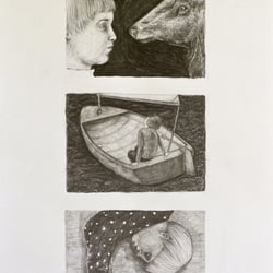 Illustrationen für die Ausstellung „Der nayer moment“ in Regensburg, 2014