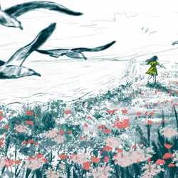 Landschaft Küste – Digitale Illustration