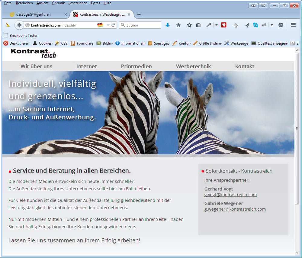 Service und Beratung in Sachen Internet, Druck- und Außenwerbung.