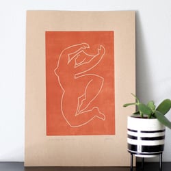 Linoldruck „abstract woman“/ Wandbild