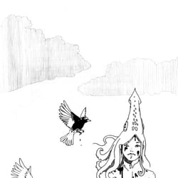 liloctoberus – sketch for fashion label print on textile