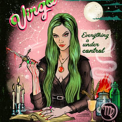 „Virgo“, Zodiac & Pin-up Girls illustration series, 2024, procreate + photoshop