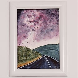 „Painting the wilderness – World of Colors – watercolor milky way – violet night“