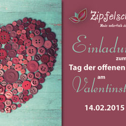 Postkarte Einladung Herzknöpfe