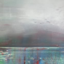 Walchensee im Nebel vom Herzogsstand gesehen 60× 70 cm