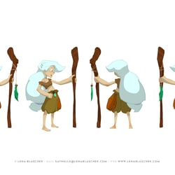 Character Turnaround „Elo mit weißem Haar“
