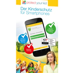 Flyer für die App „Protect your kid“