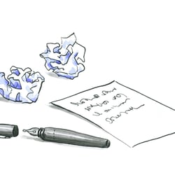 Dip pen and watercolor