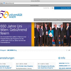 Website der Universität Wien