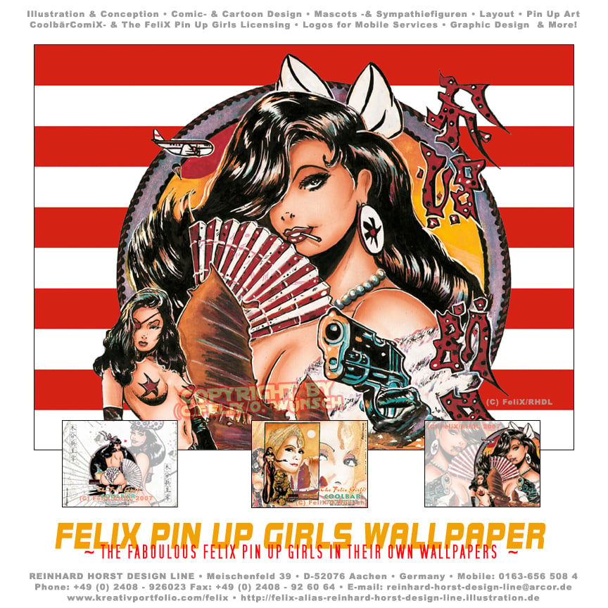 Artwork Sample(s) aus dem „The FeliX Pin Up Girls!“ Illustrations-Pool