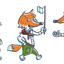 Leitfiguren-Entwicklung für Mathe-Kompass, Fuchs
