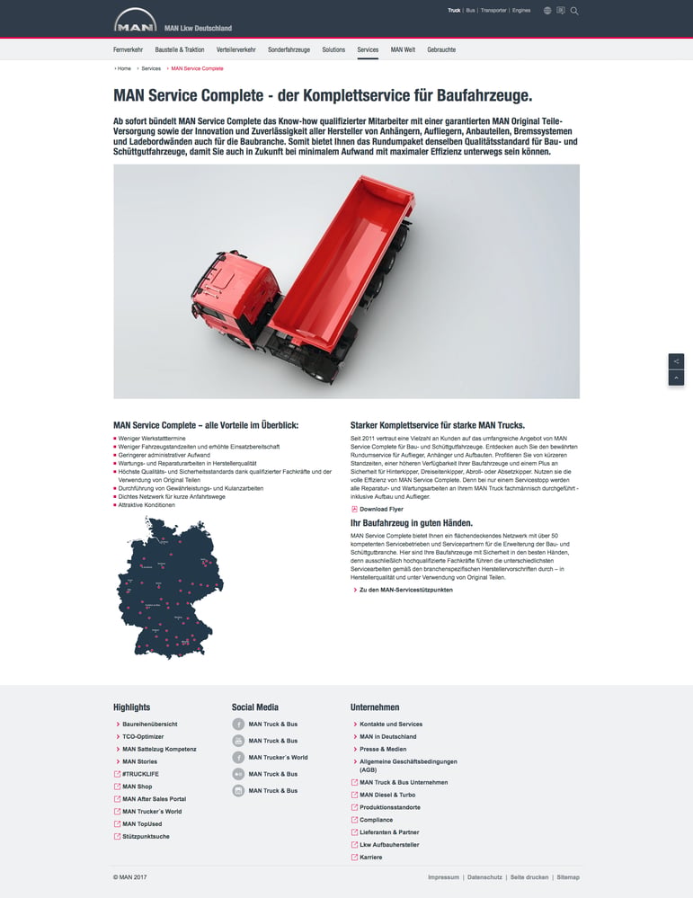 MAN – diverse Webprojekte