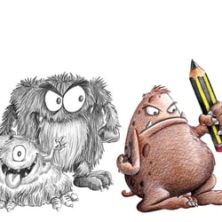 Monster Gruppe für Buntstifte-Verpackungen