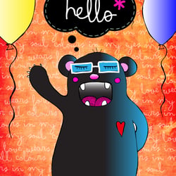Hello, hand and digital illustration 2009