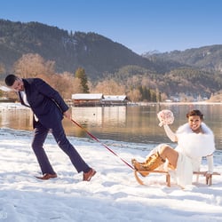 Schlittenfahrt am Hochzeitstag