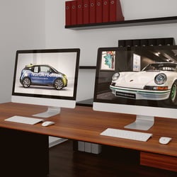 Automobiles Mockup   Oldtimer on Screen