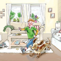 Diese Illustrationen wurden für ein Postwurf-Mailing für Reinigungsprodukte der dm-Gruppe verwendet.
