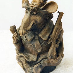 Der Jäger, Keramik, 1998 Kleine Skulptur, Plastik