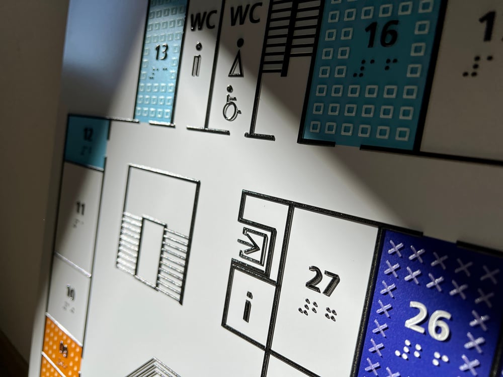 Erhabene Beschriftung – auch in Braille