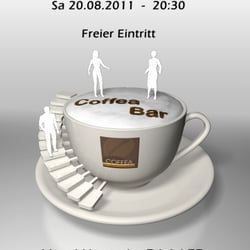 Partyflyer mit CG-Bildmotiv. Kunde: CoffeaBar